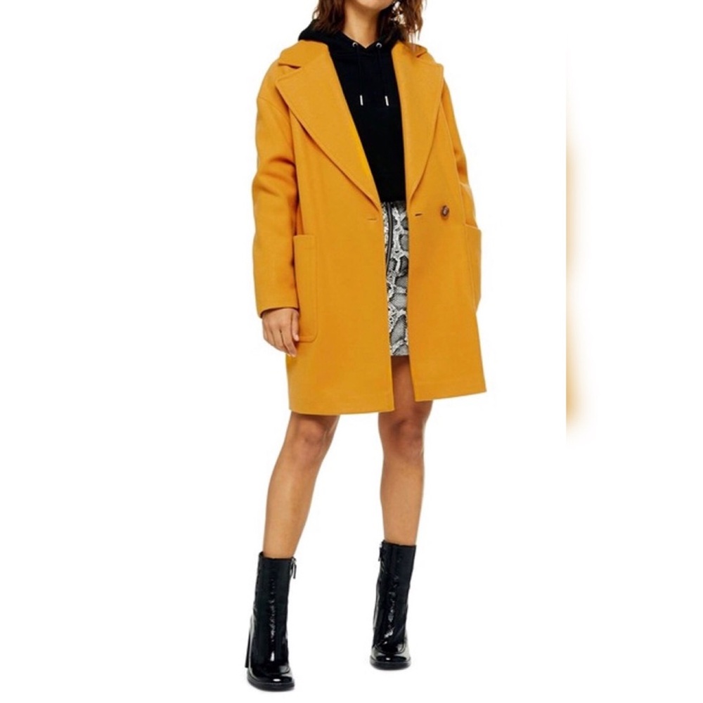 ๐HP๐ NWT Topshop Carly Coat - Mustard - Picture 3 of 5
